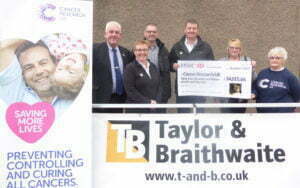 Taylor and Braithwaite- 50th year cheque presentation
