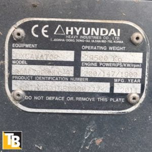 Taylor and Braithwaite - Hyundai R290NCL-9