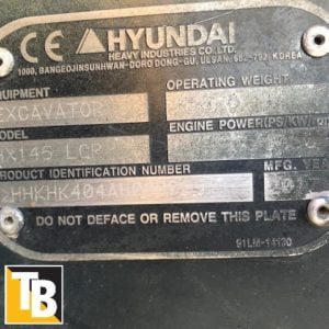 Taylor & Braithwaite - Hyundai HX145LCR