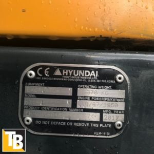 Taylor & Braithwaite - Hyundai HX145LCR