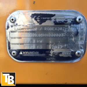 Taylor and Braithwaite - Hyundai R30Z-9AK