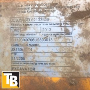 Taylor and Braithwaite - JCB JS130