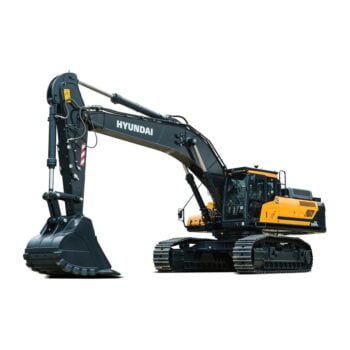 Hyundai HX520A L compact excavator stationary on a white background