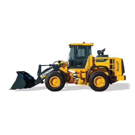 HL930A Hyundai HL930A compact excavator stationary on a white background