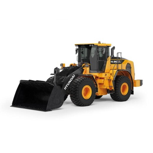 HL960A Hyundai HL960A compact excavator stationary on a white background
